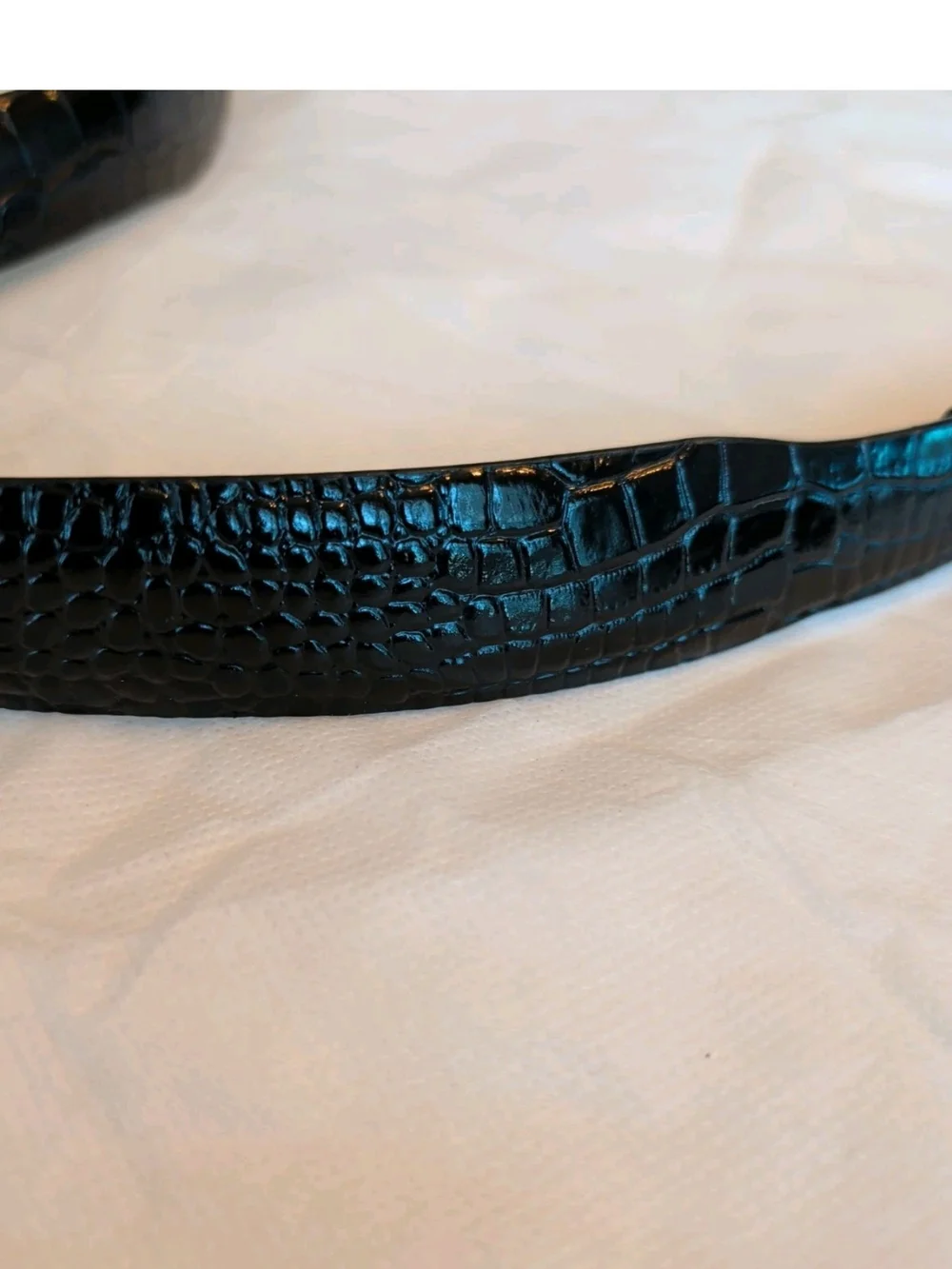 Men's Torino Paul Frederick Belt Black Crocodile Embossed Itn. Calfskin Size 44